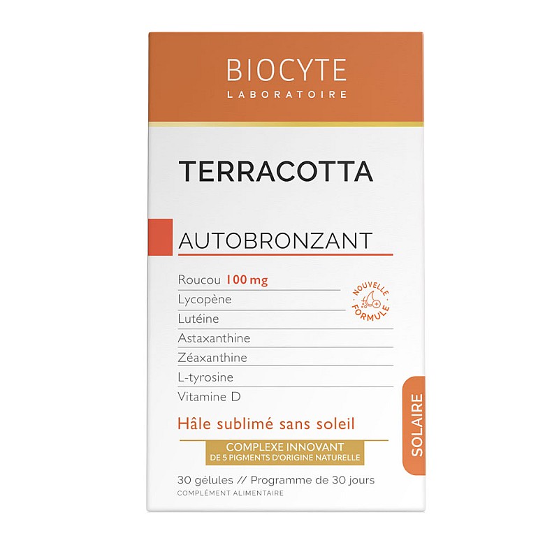 Хранителна добавка за перфектен тен с натурални каротеноиди и витамин D BIOCYTE Terracotta Autobronzant 30бр