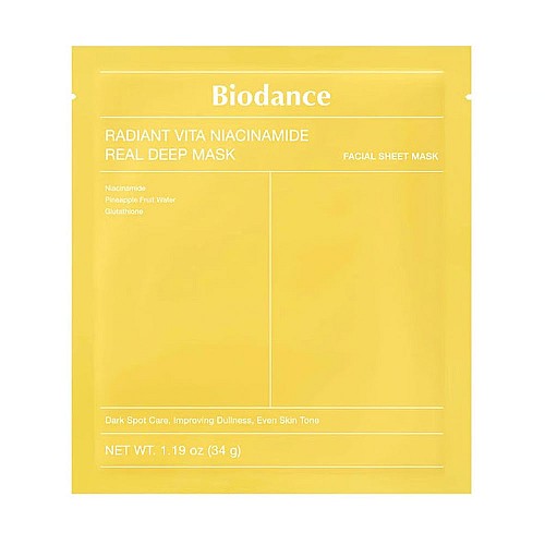 Озаряваща маска с ниацинамид Biodance Radiant Vita Niacinamide Real Deep Mask 1pcs