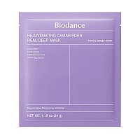 Шийт маска с хайвер за стъклен блясък и хидратация Biodance Caviar PDRN Real Deep Mask