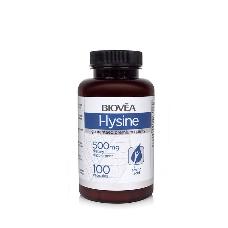 Изгражда мусколния протеин Biovea L-Lysine 100 капсули