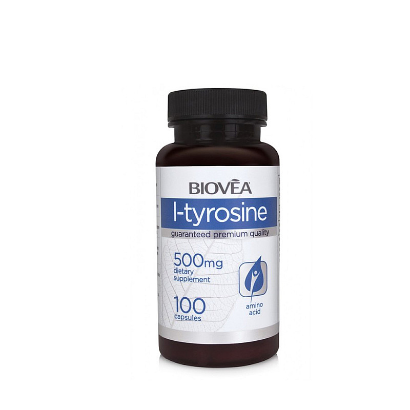 Увеличава мускулната маса Biovea L-Tyrosine 100 капсули