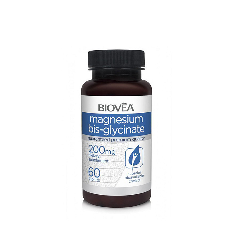 Подпомага мускулните функции Biovea Magneium-Glycinate 200mg