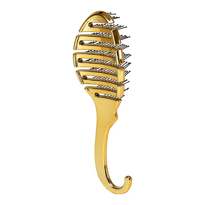 Четка за коса супер гъвкава Златна P-1032 Brush Gold