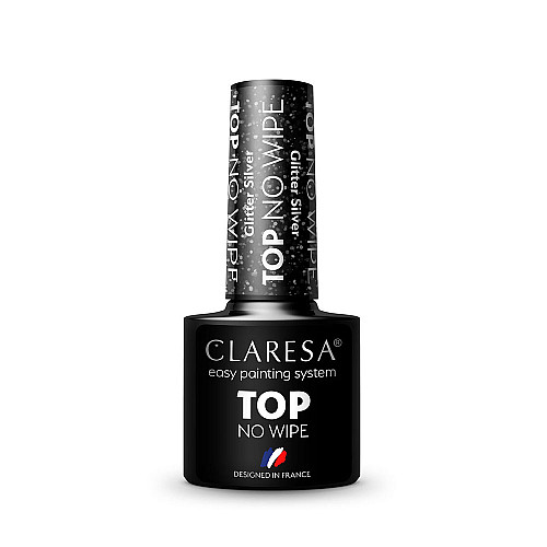 Топ гел лак със сребърни частици CLARESA TOP GLITTER SILVER 5g