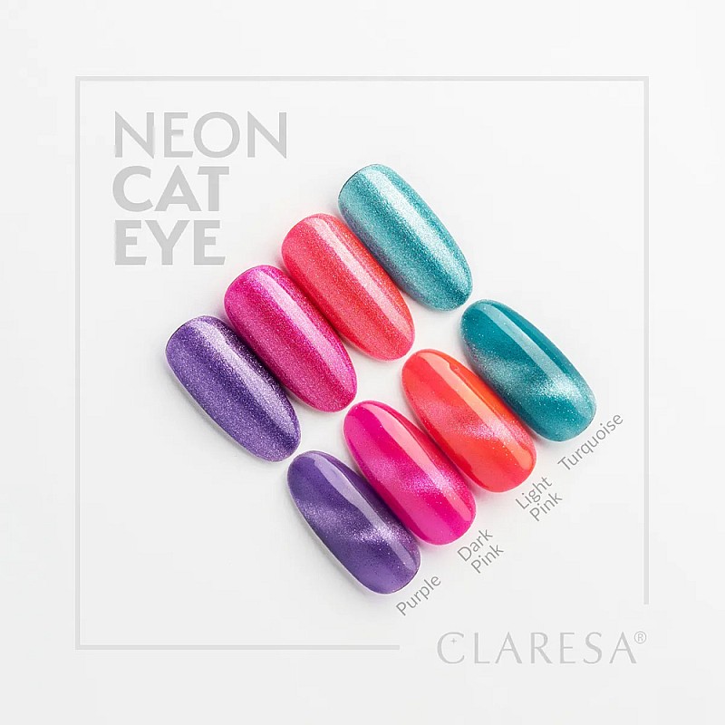 Гел лак котешко око неон тюркоаз CLARESA Cat Eye Neon Turquoise 5g