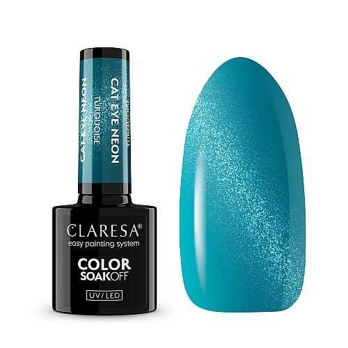 Гел лак котешко око неон тюркоаз CLARESA Cat Eye Neon Turquoise 5g