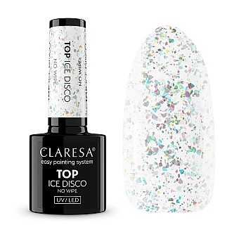 Топ лак с частици без лепкав слой CLARESA Top Ice Disco 5g