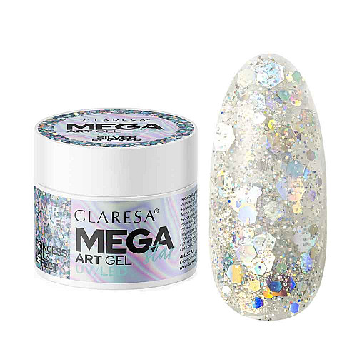 Гел за декорации Claresa Megastar Silver Flicker 10g