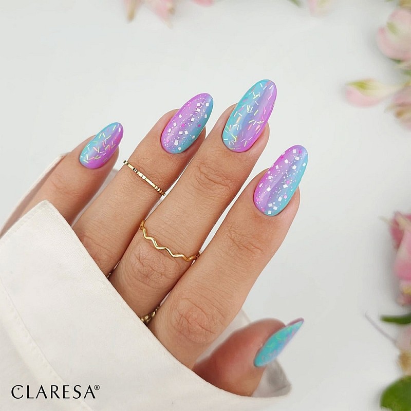 Топ лак с частици без лепкав слой CLARESA Top Candy Rainbow No Wipe 5g