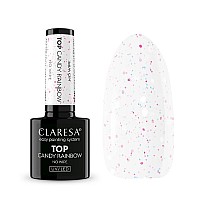 Топ лак с частици без лепкав слой CLARESA Top Candy Rainbow No Wipe 5g