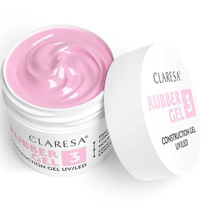 Изграждащ каучуков гел студено розово 3 Claresa Rubber Gel 90g