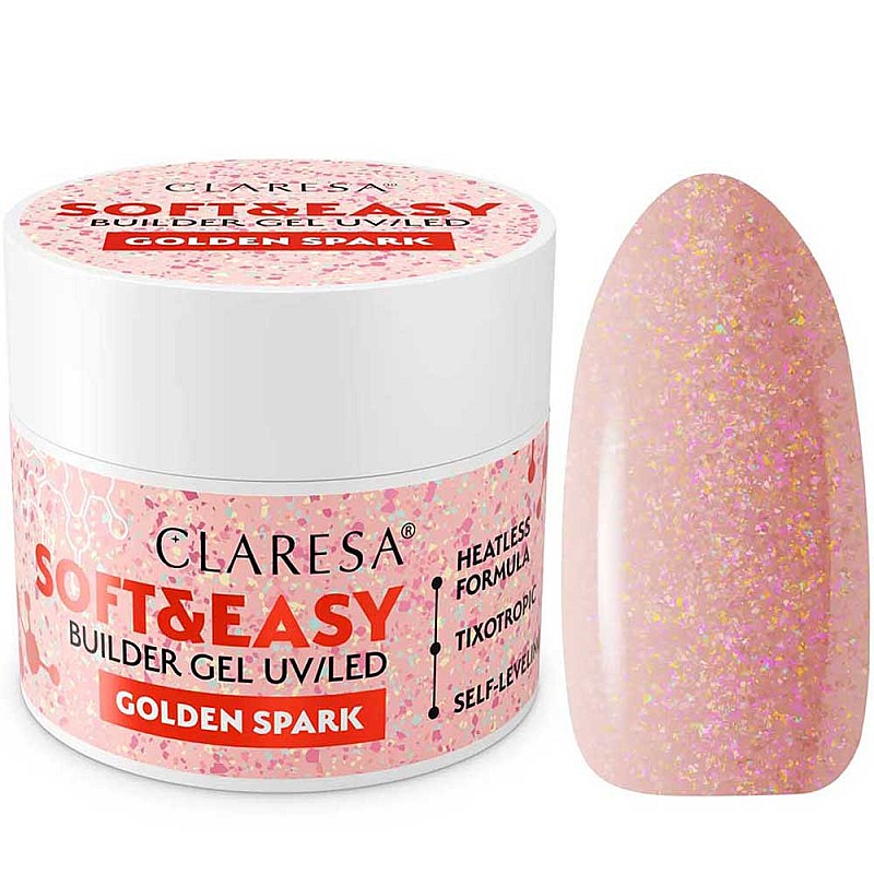 Изграждащ гел Claresa Soft and Easy Golden Spark 45g