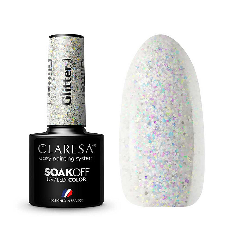 Гел лак CLARESA 1 Glitter 5g