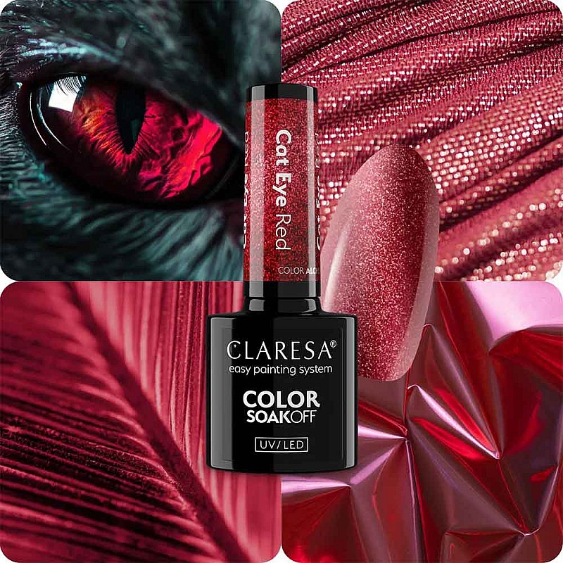 Гел лак котешко око червено CLARESA Alchemy Cat Eye Red 5g