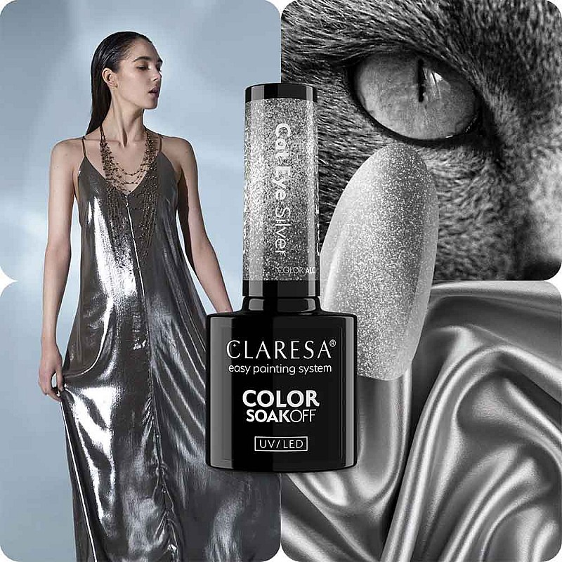Гел лак котешко око сребърен CLARESA Alchemy Cat Eye Silver 5g