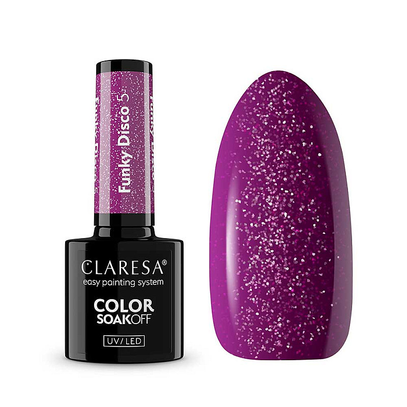 Гел лак лилаво Claresa 5 Funky Disco Violet Vinyl  5g   