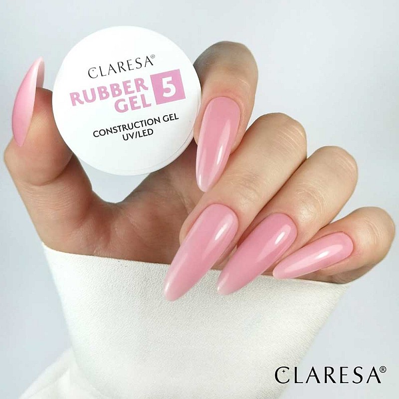 Изграждащ каучуков гел розово виолетово 5 Claresa Rubber Gel 45g