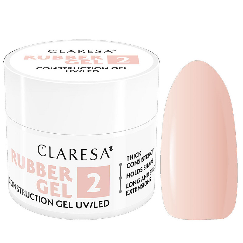 Изграждащ каучуков гел светло розово 2 Claresa Rubber Gel 45g