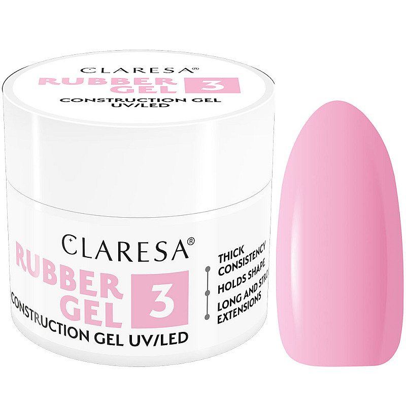 Изграждащ каучуков гел студено розово 3 Claresa Rubber Gel 45g