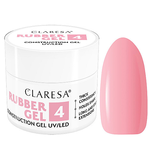 Изграждащ каучуков гел малиново розово 4 Claresa Rubber Gel 12g