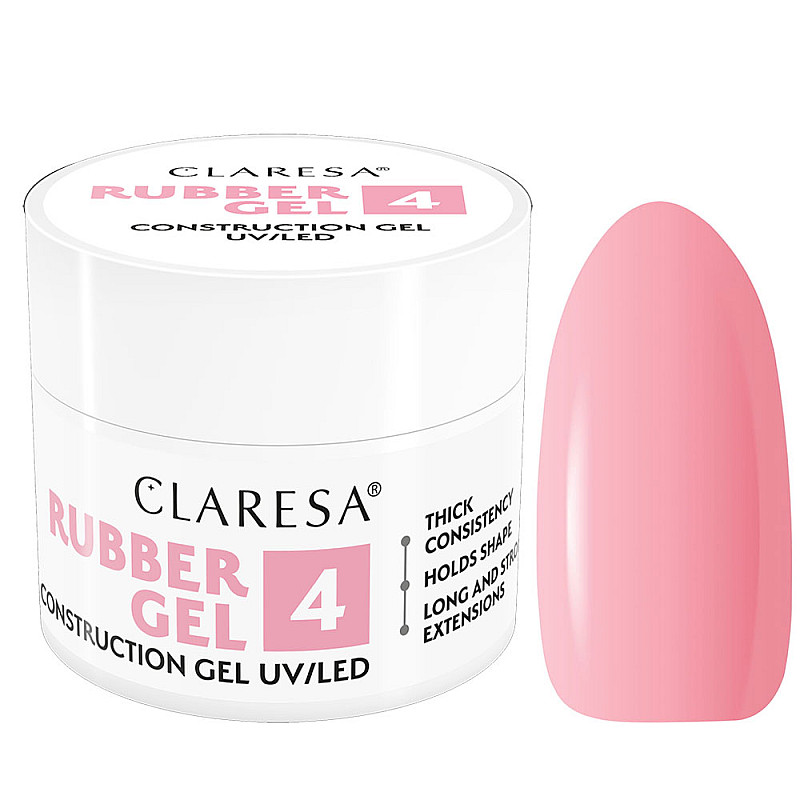 Изграждащ каучуков гел малиново розово 4 Claresa Rubber Gel 12g