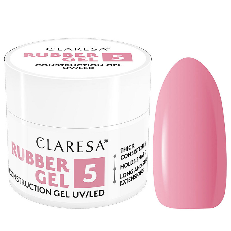 Изграждащ каучуков гел розово виолетово 5 Claresa Rubber Gel 12g