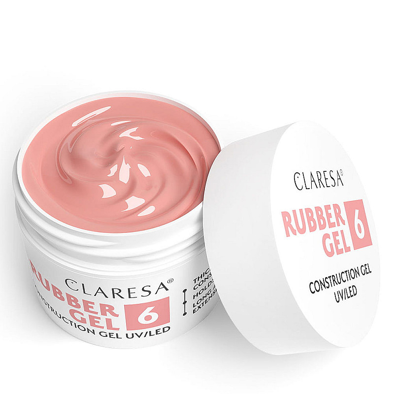 Изграждащ каучуков гел бежово розово 6 Claresa Rubber Gel 12g