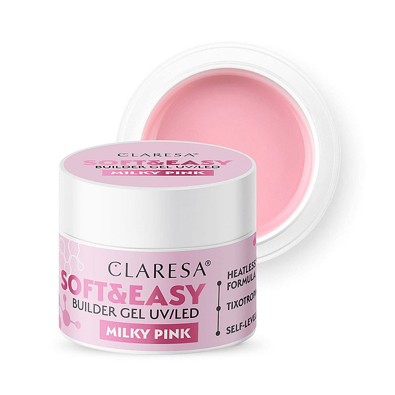 Изграждащ гел млечно розово Claresa Soft and Easy Milky Pink 12g