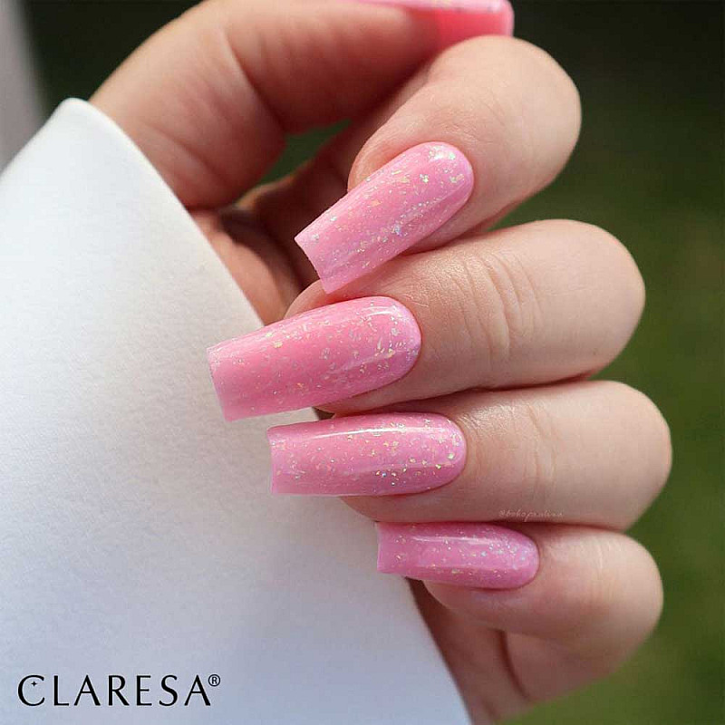 Изграждащ гел розов с частици Claresa Soft and Glimmer Pink 12g