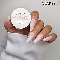 Изграждащ каучуков гел розов с частици 11 Claresa Rubber Gel 45g