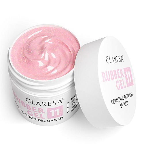 Изграждащ каучуков гел розов с частици 11 Claresa Rubber Gel 12g