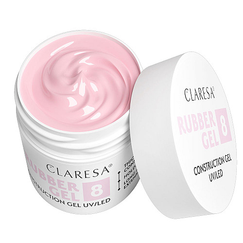 Изграждащ каучуков гел розово 8 Claresa Rubber Gel 45g