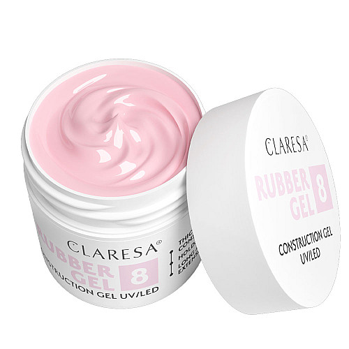 Изграждащ каучуков гел розово 8 Claresa Rubber Gel 12g