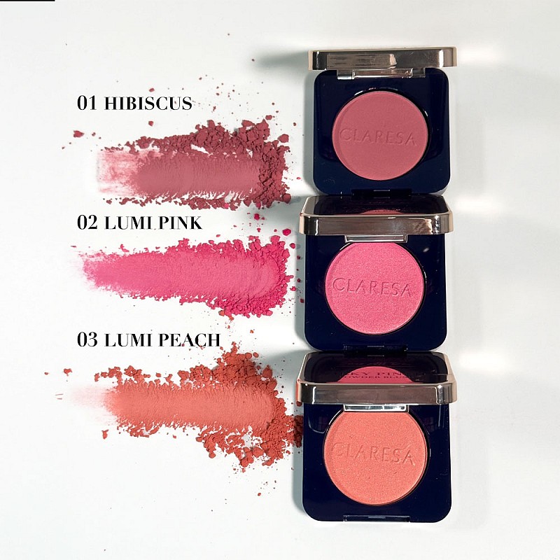 2в1 пудра руж цвят хибискус 01 Claresa Care All Day Silky Pinch