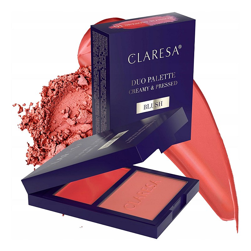 Палитра кремообразен и пресован руж 02 Claresa Duo palette creamy&pressed blush 