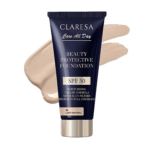 Фон дьо тен хидратиращ с SPF50 неутрален Claresa Beauty Protective Fondation 1N 30ml