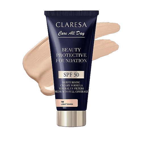 Фон дьо тен хидратиращ с SPF50 светъл топъл Claresa Beauty Protective Fondation Light Warm 1W 30ml
