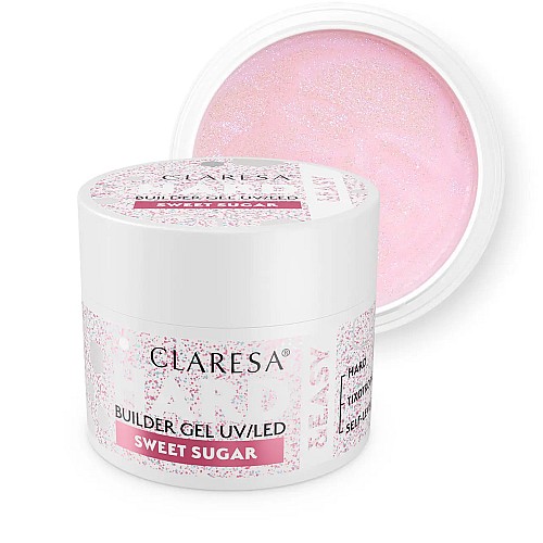 Изграждащ гел розов пастел с частици Claresa Hard and Easy Sweet Sugar 45g