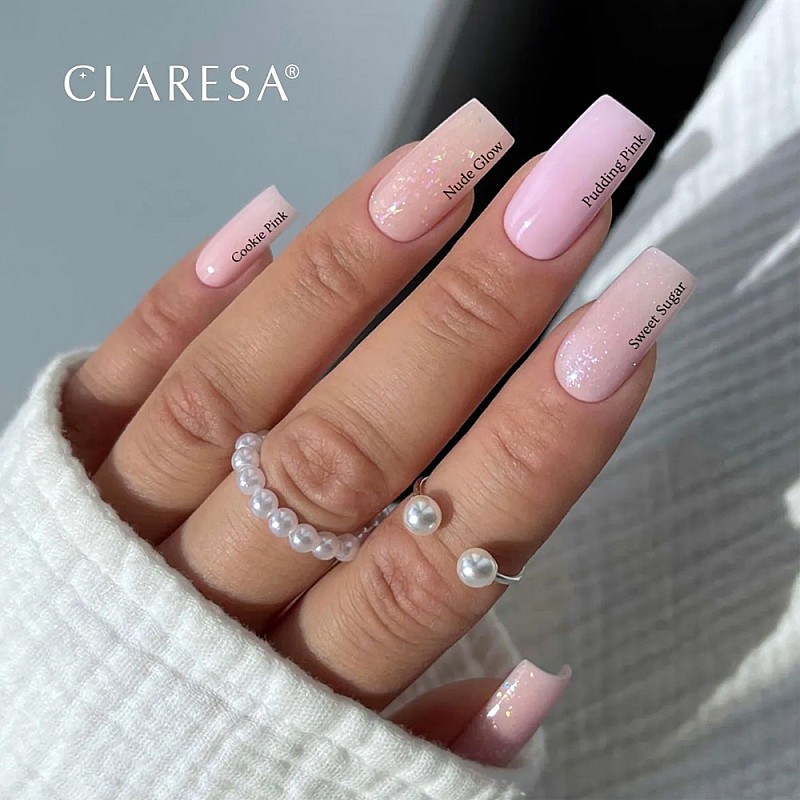 Изграждащ гел розов пастел с частици Claresa Hard and Easy Sweet Sugar 45g