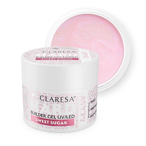 Изграждащ гел пастелно розов нюанс с фин блясък Claresa Hard Sweet Sugar 12g