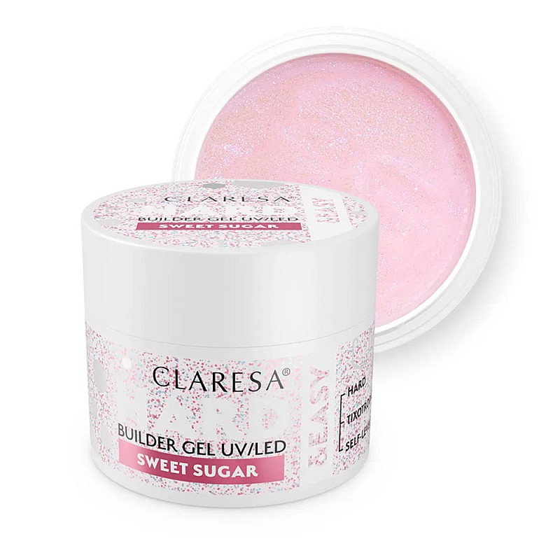 Изграждащ гел пастелно розов нюанс с фин блясък Claresa Hard Sweet Sugar 12g