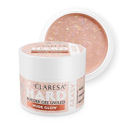 Изграждащ гел топъл нюд с частици Claresa Hard Nude Glow 12g