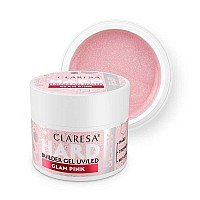 Изграждащ гел розово с частици Claresa Hard and Easy Glam Pink 12g