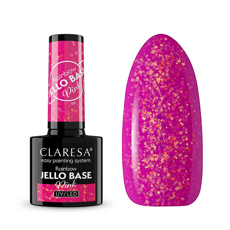 Цветна база за гел лак розово CLARESA Rainbow Jello Base Pink 5g