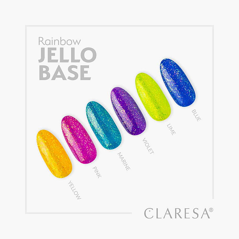 Цветна база за гел лак жълта CLARESA Rainbow Jello Base Yellow 5g