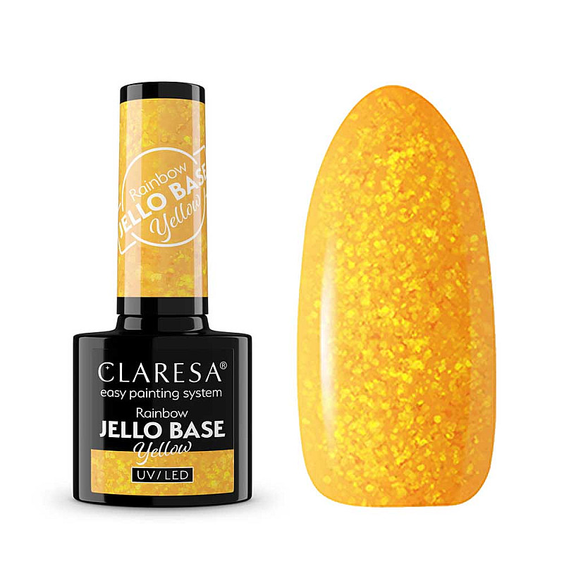 Цветна база за гел лак жълта CLARESA Rainbow Jello Base Yellow 5g