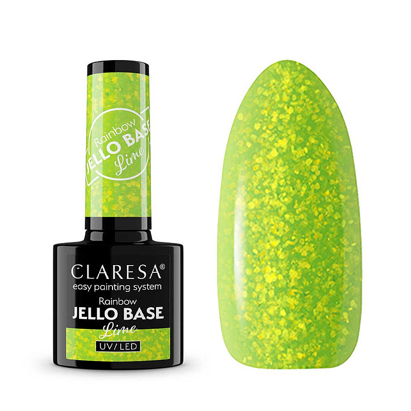 Цветна база за гел лак лайм CLARESA Rainbow Jello Base Lime 5g