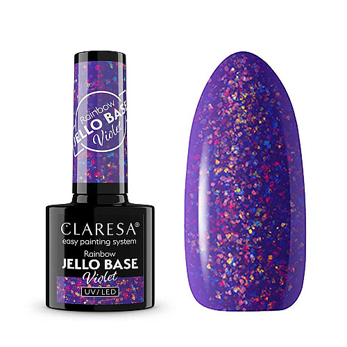 Цветна база за гел лак лилаво CLARESA Rainbow Jello Base Violet 5g