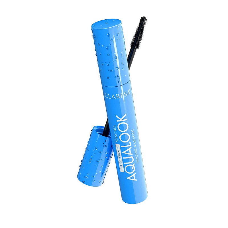 Водоустойчива черна спирала за обем и дължина Claresa Aqualook Waterproof Volume&Lenght Mascara