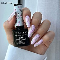 Топ лак с розови звездички Claresa Top No Wipe Pixi Stars 5g